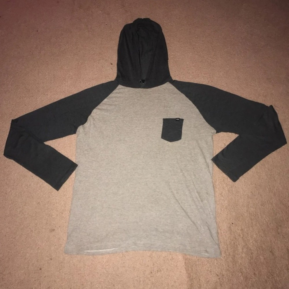 Mens Longsleeve Hooded Pocket T